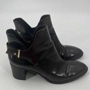 Zara black brown leather boots shoes size 38